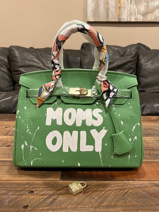 Hand painted designer inspired Bag - Light Green