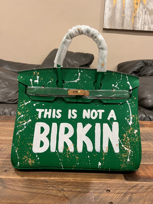 Hand painted designer inspired Bag -Green