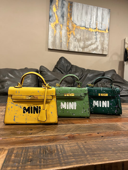 Hand painted designer inspired Bag - Mini