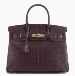 Alligator/ Ostrich effect Leather bag
