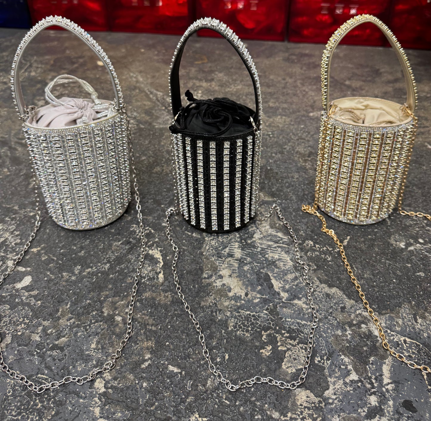 Rhinestone/ Fur Evening Bags