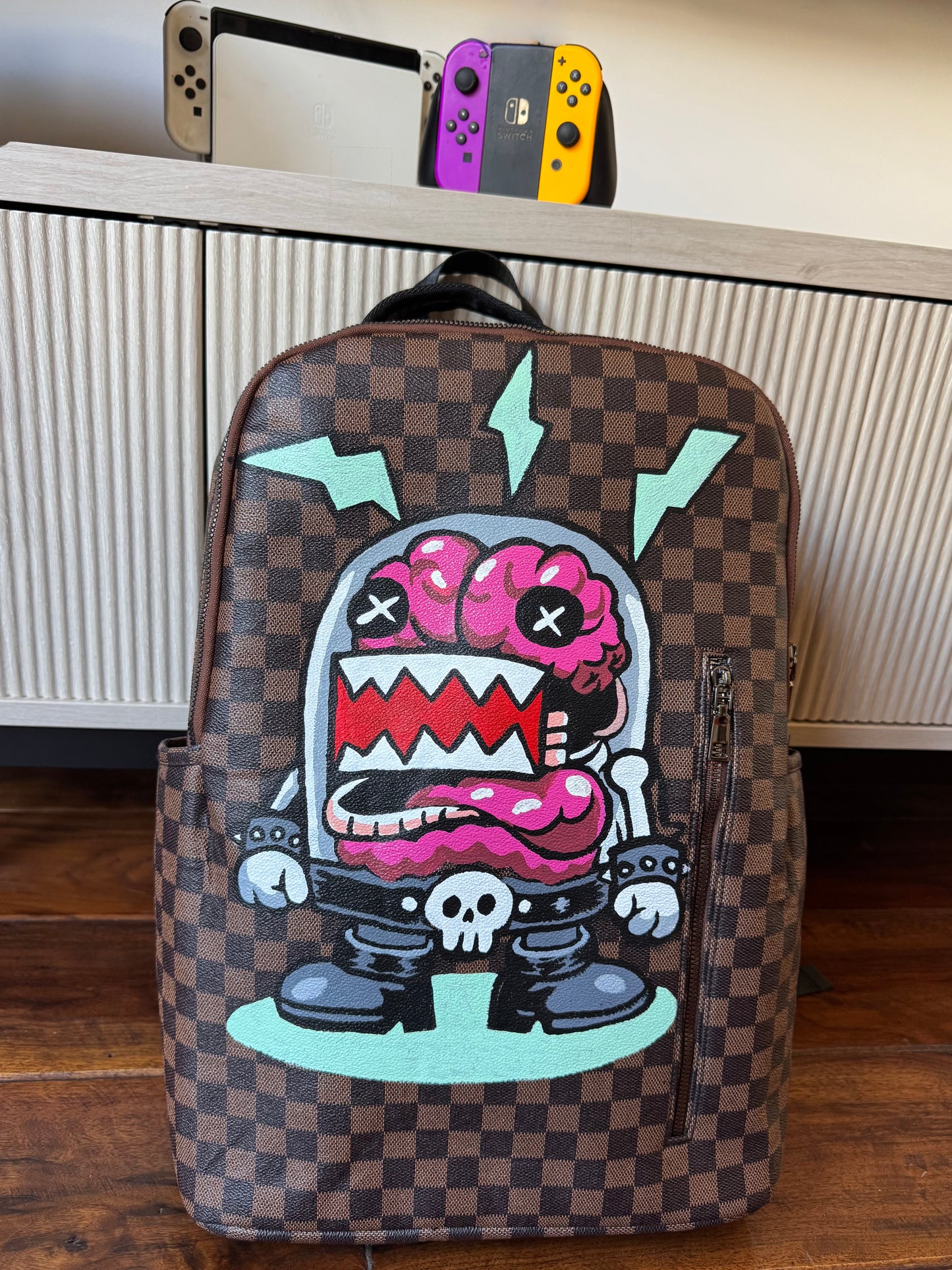 Monster hand painted Bag