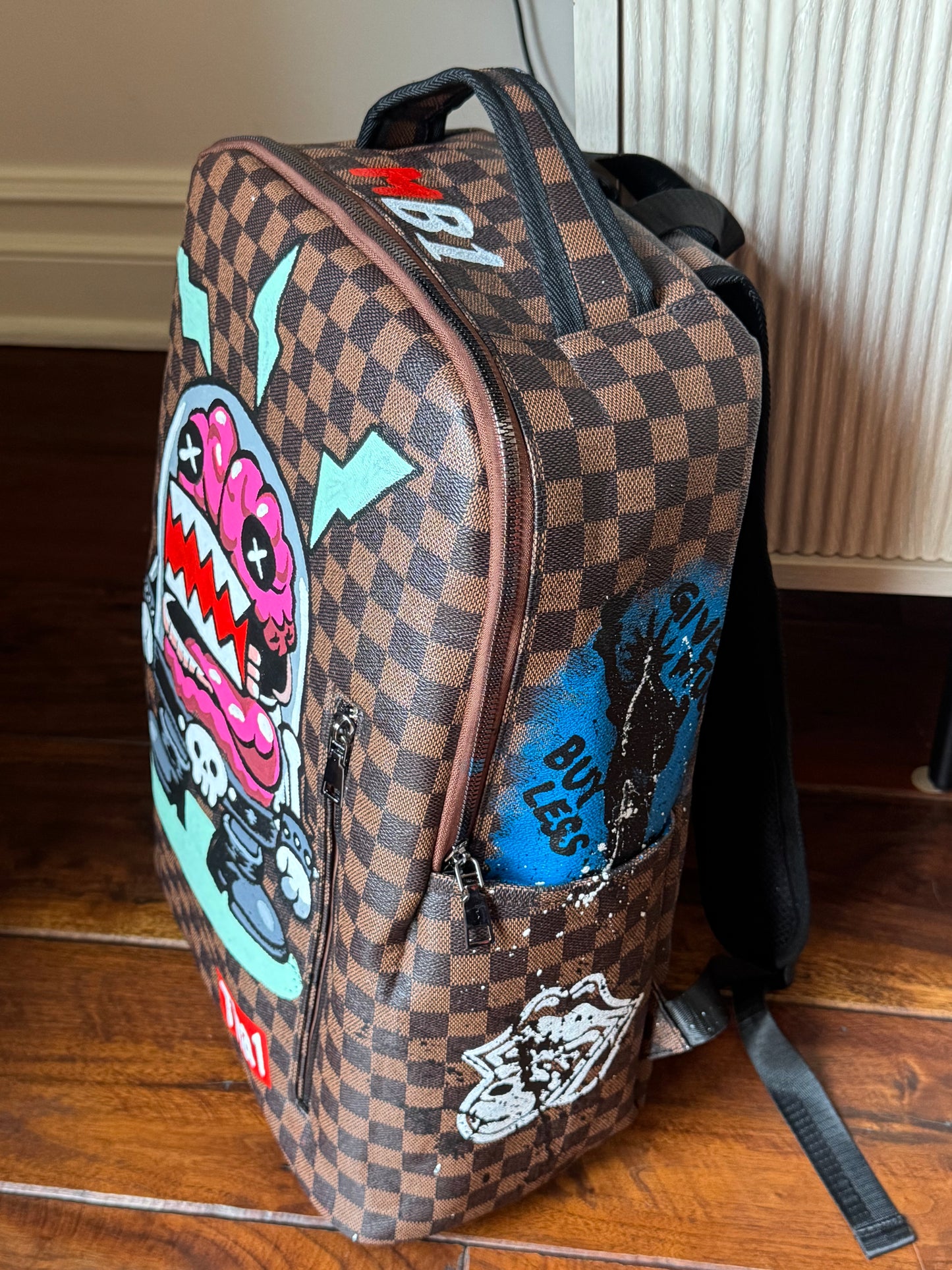 Monster hand painted Bag