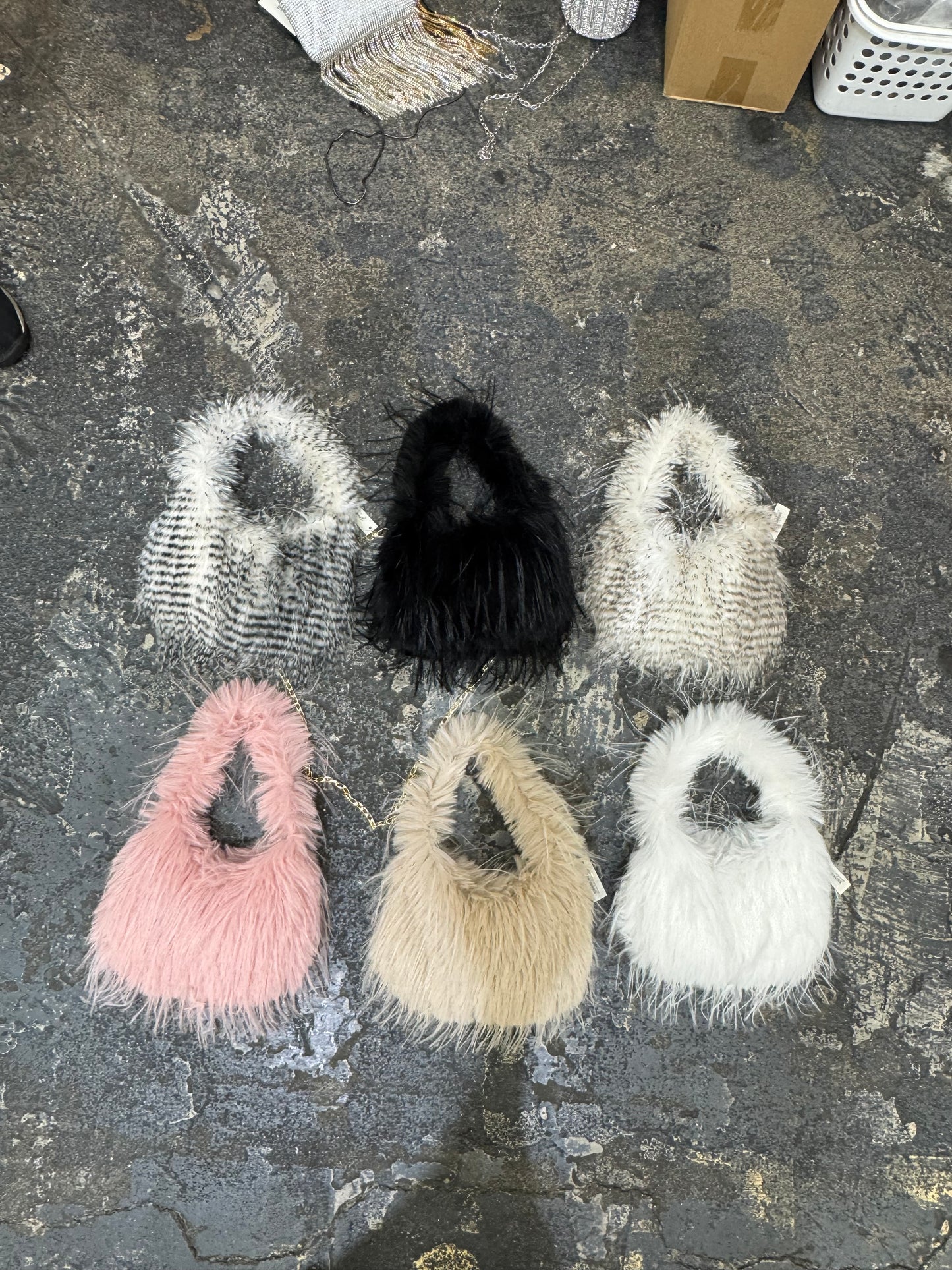 Rhinestone/ Fur Evening Bags