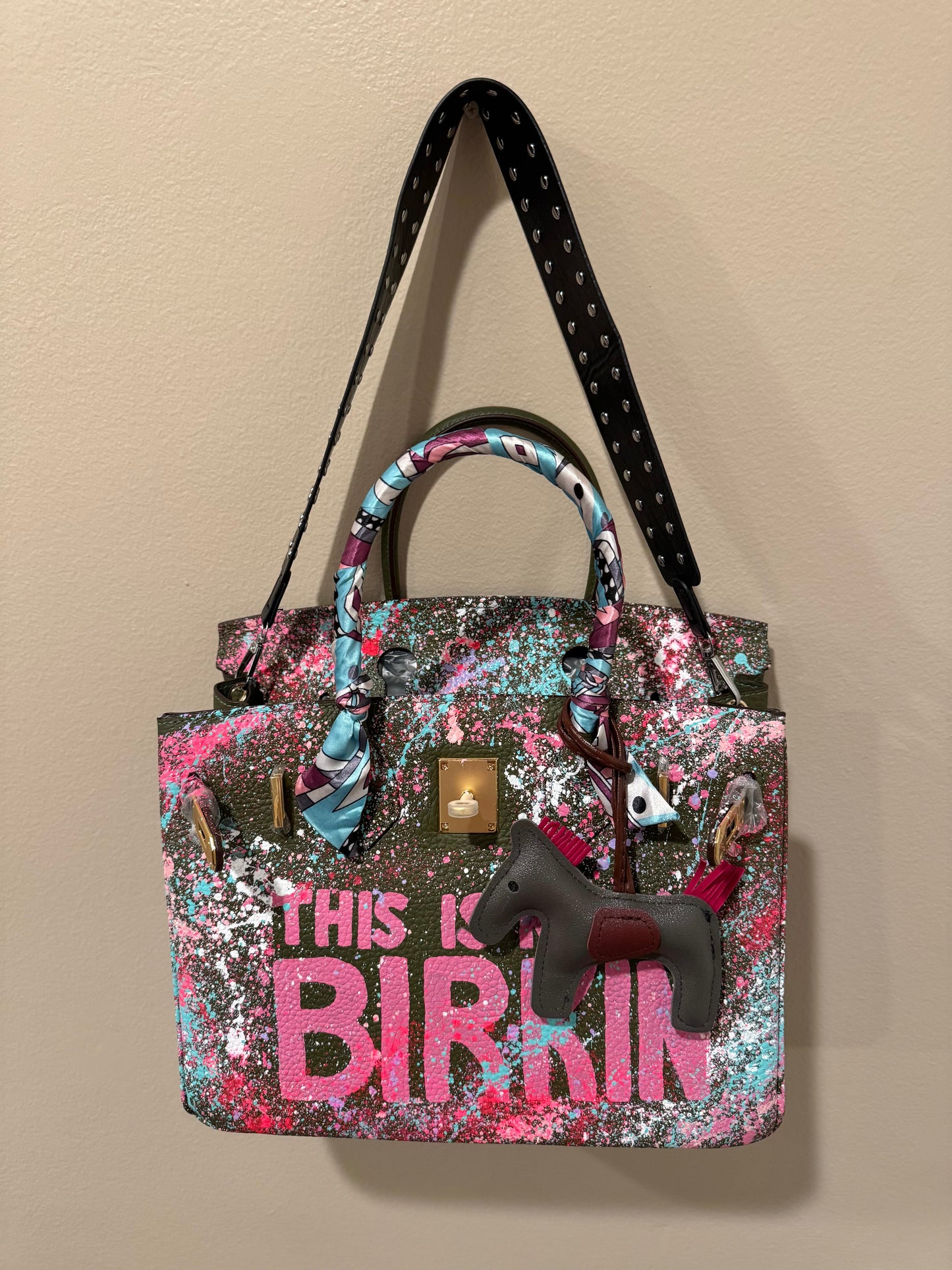 Designer inspired hand painted Bags (Army Green LIMITED EDITION)