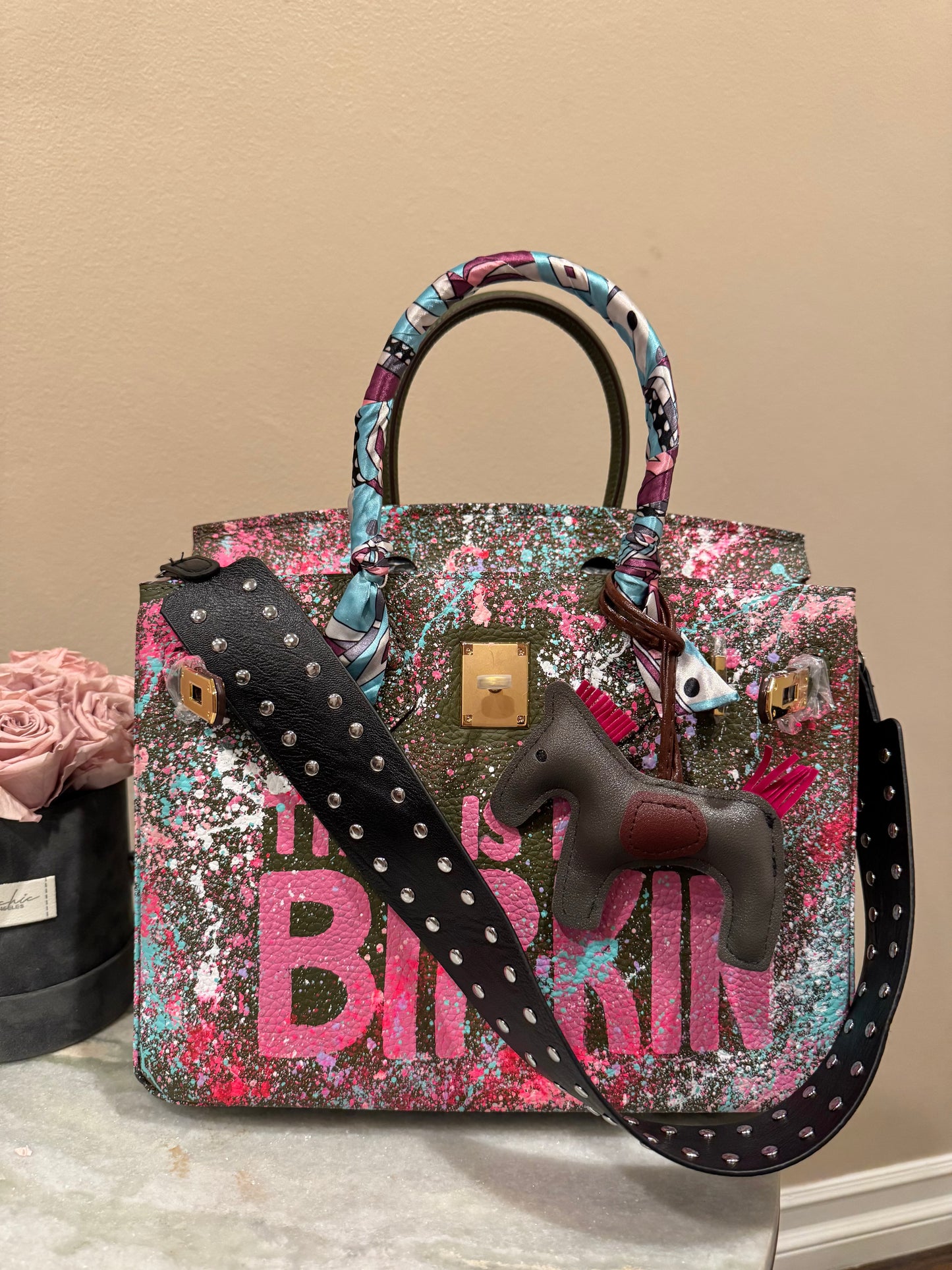 Designer inspired hand painted Bags (Army Green LIMITED EDITION)