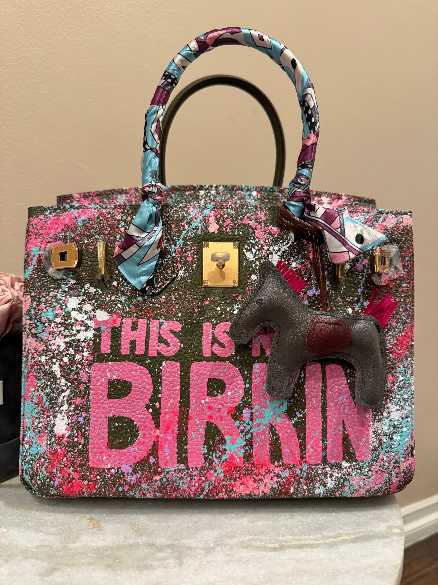 Designer inspired hand painted Bags (Army Green LIMITED EDITION)