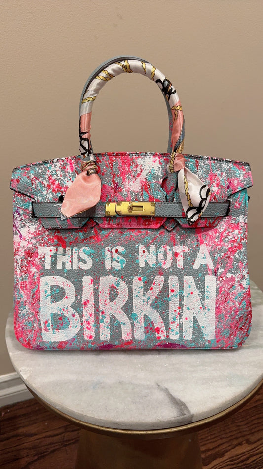 Designer inspired hand painted Bags (light Blue)