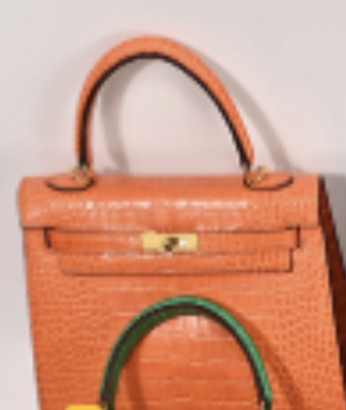 Alligator/ Ostrich effect Leather bag