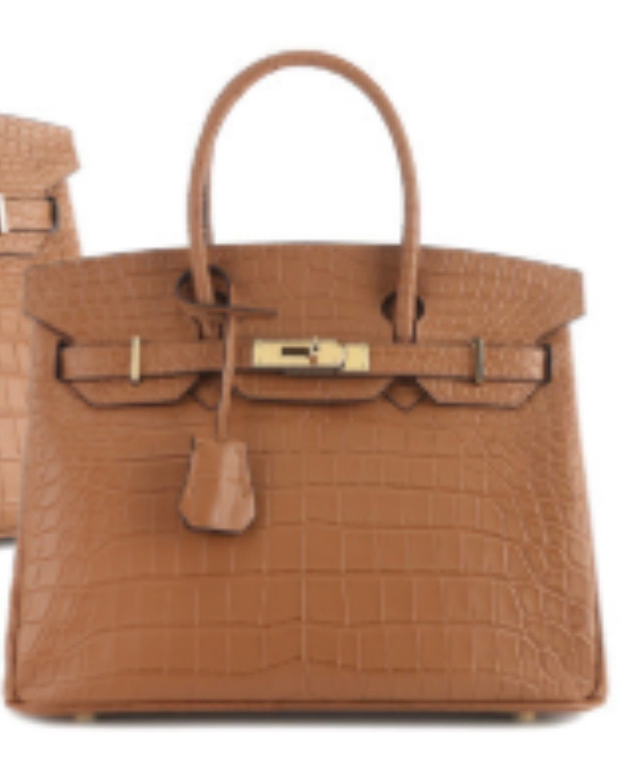 Alligator/ Ostrich effect Leather bag