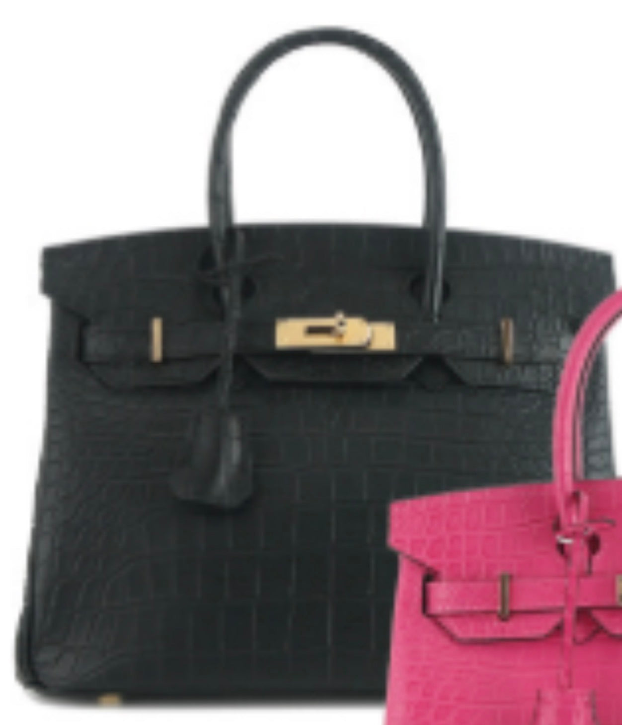 Alligator/ Ostrich effect Leather bag