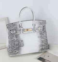 Gradient Crocodile effect Cowhide Bag