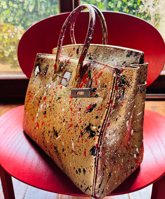 Gold/Silver Designer inspired hand painted Bags