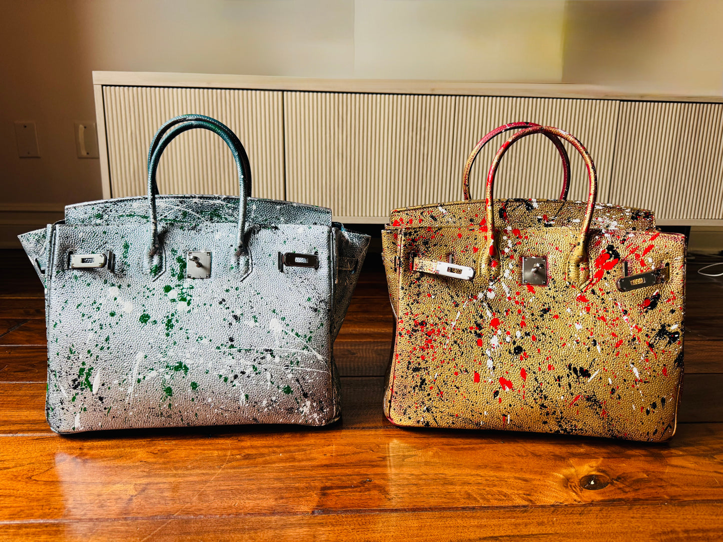 Gold/Silver Designer inspired hand painted Bags