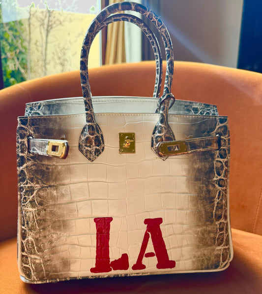 LA Gradient Crocodile effect Cowhide Bag